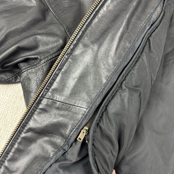 Vintage Wilson Leather Jacket Womens Large Black Thinsulate Removable Liner - Picture 10 of 16
